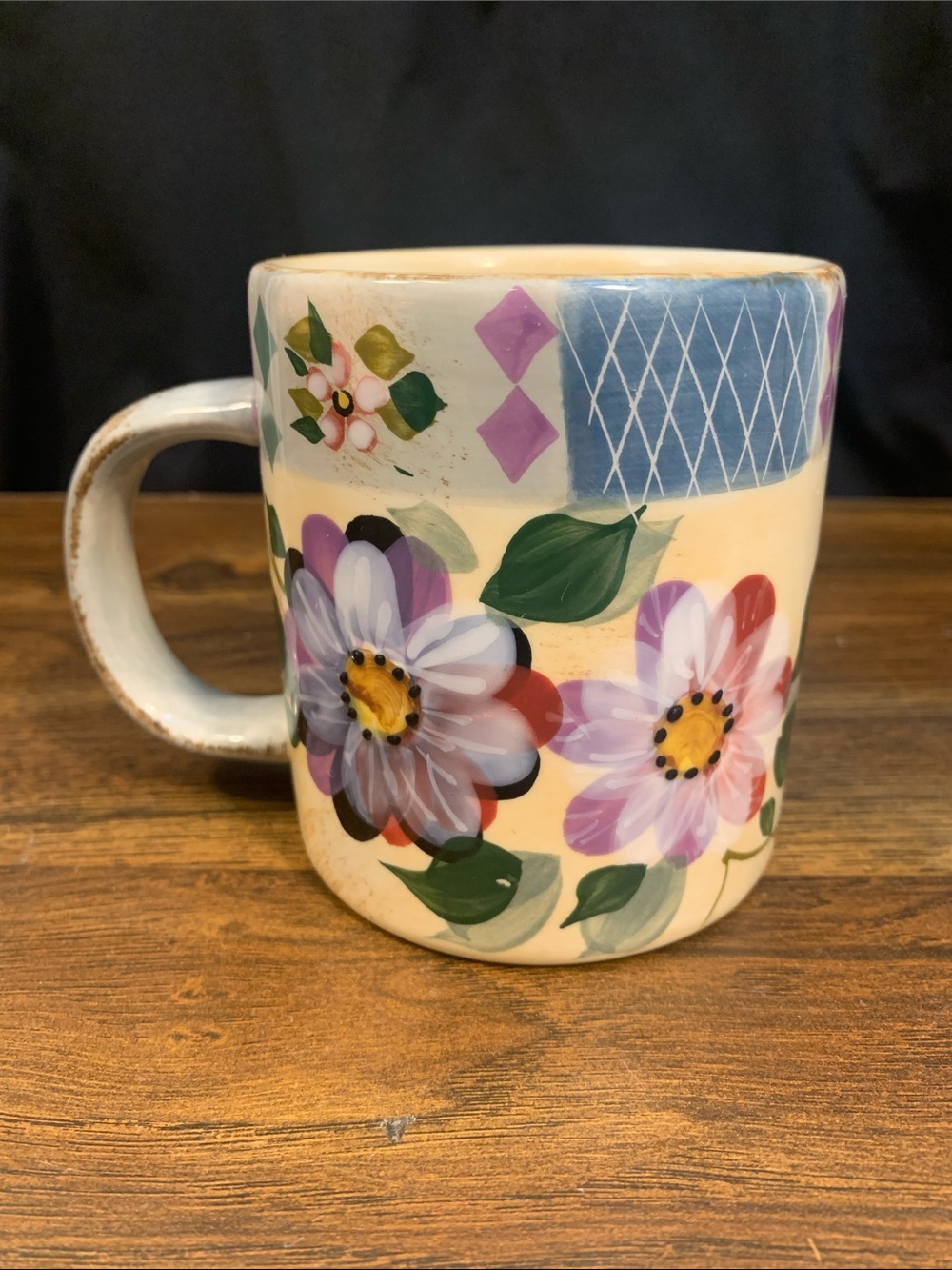 Wildflower Whisper Gibson Elite Ceramic Hand Painted Floral Mug, Discontinued